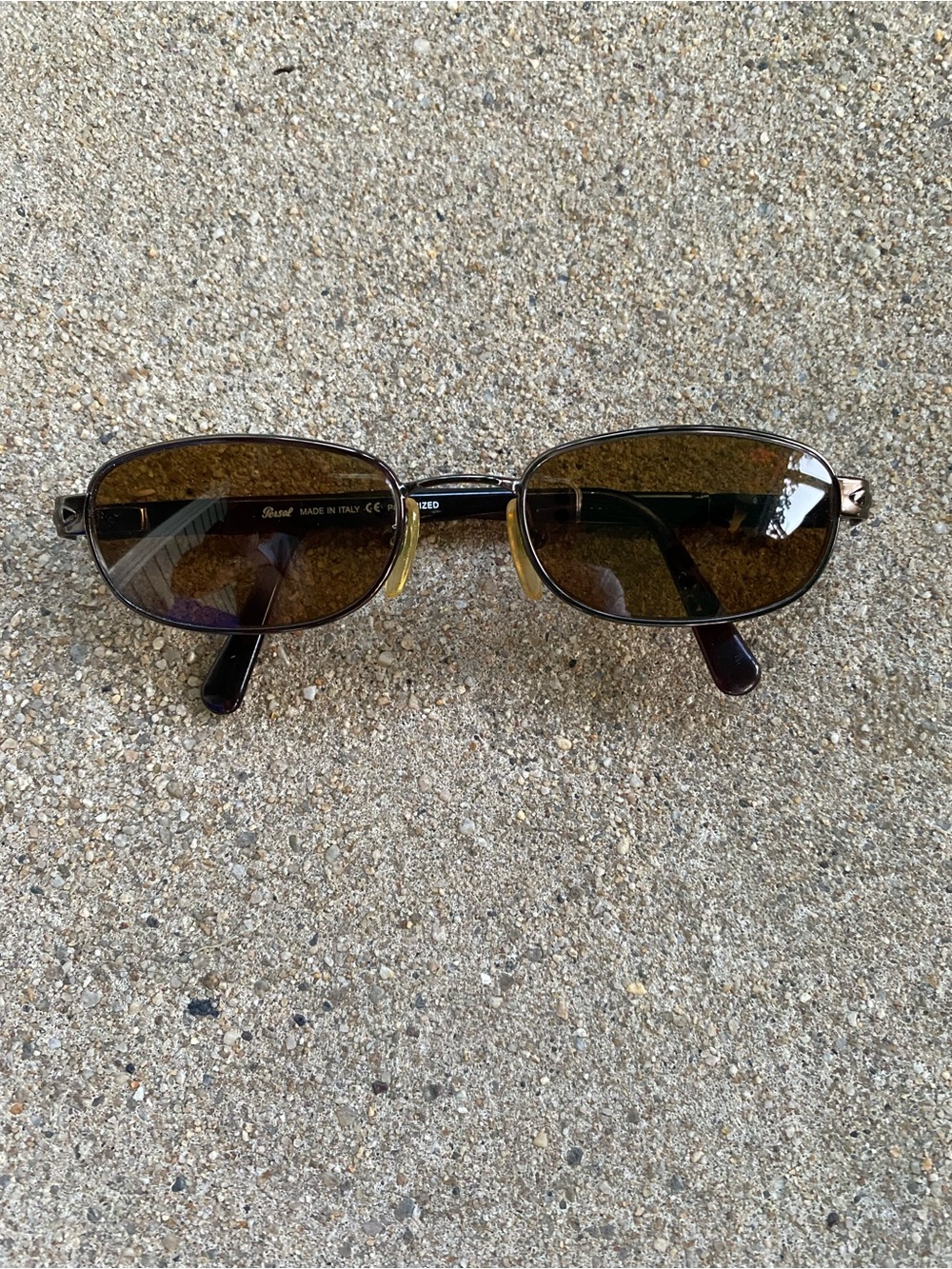 Persol Oval Brown Shiny Lens  Sunglasses